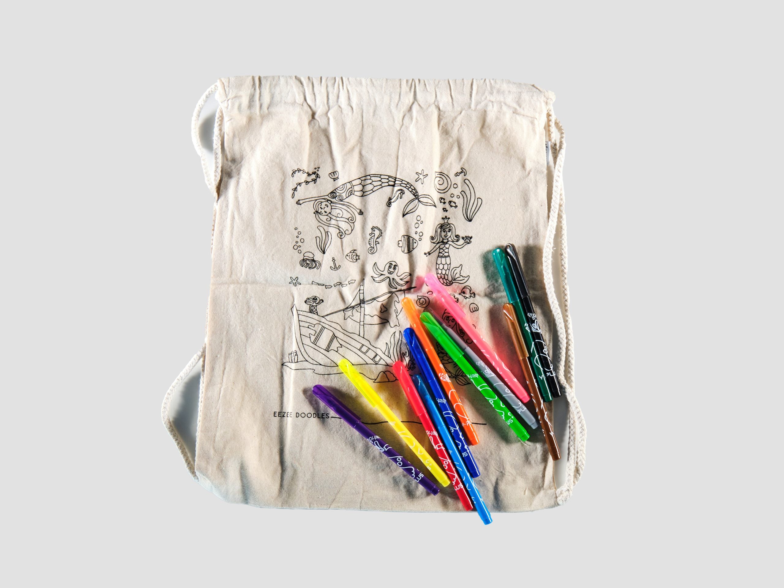 Eco Friendly Colouring Backpack - Mermaid