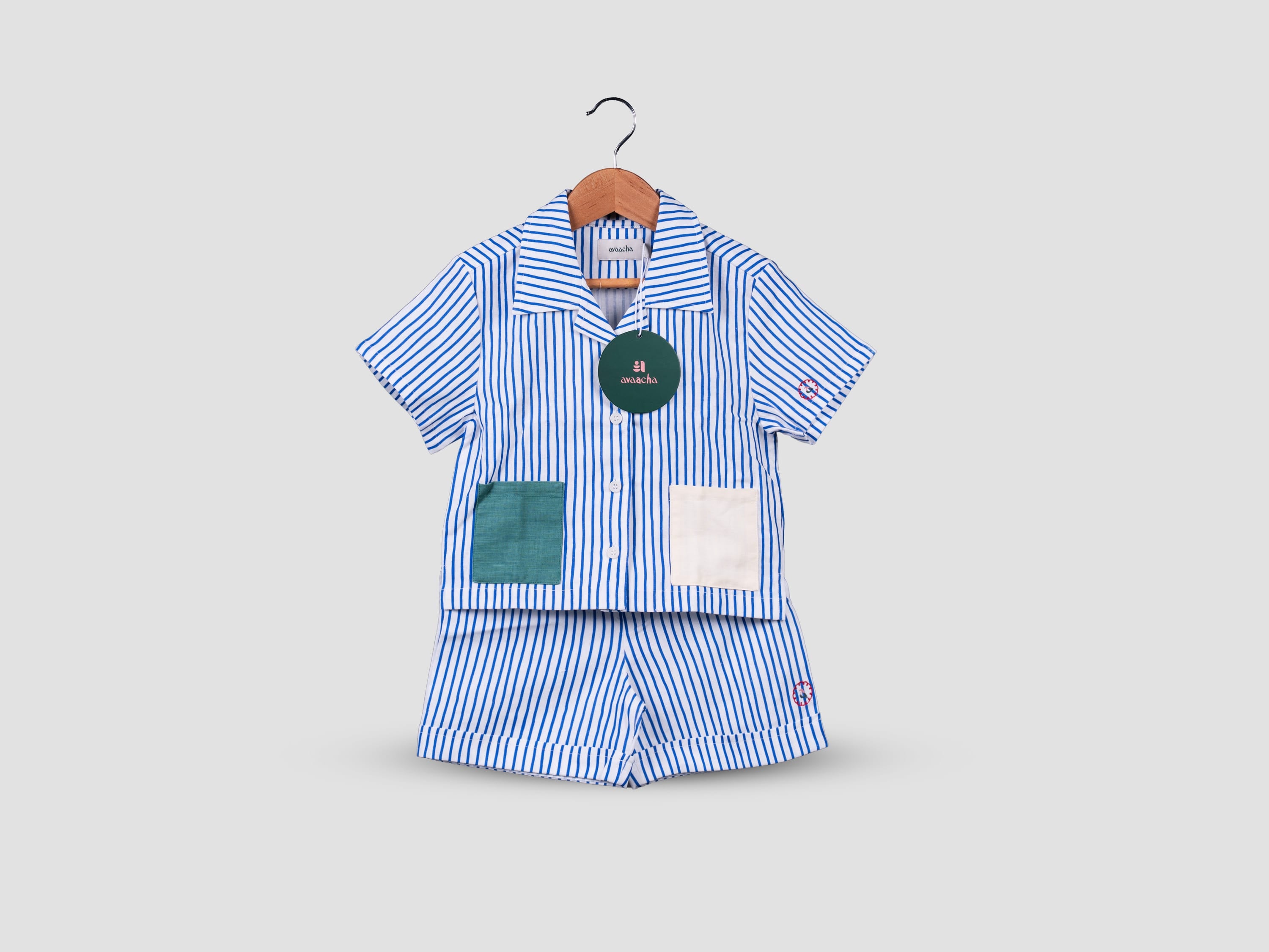 Color Block Linen Blend Co-ord Set