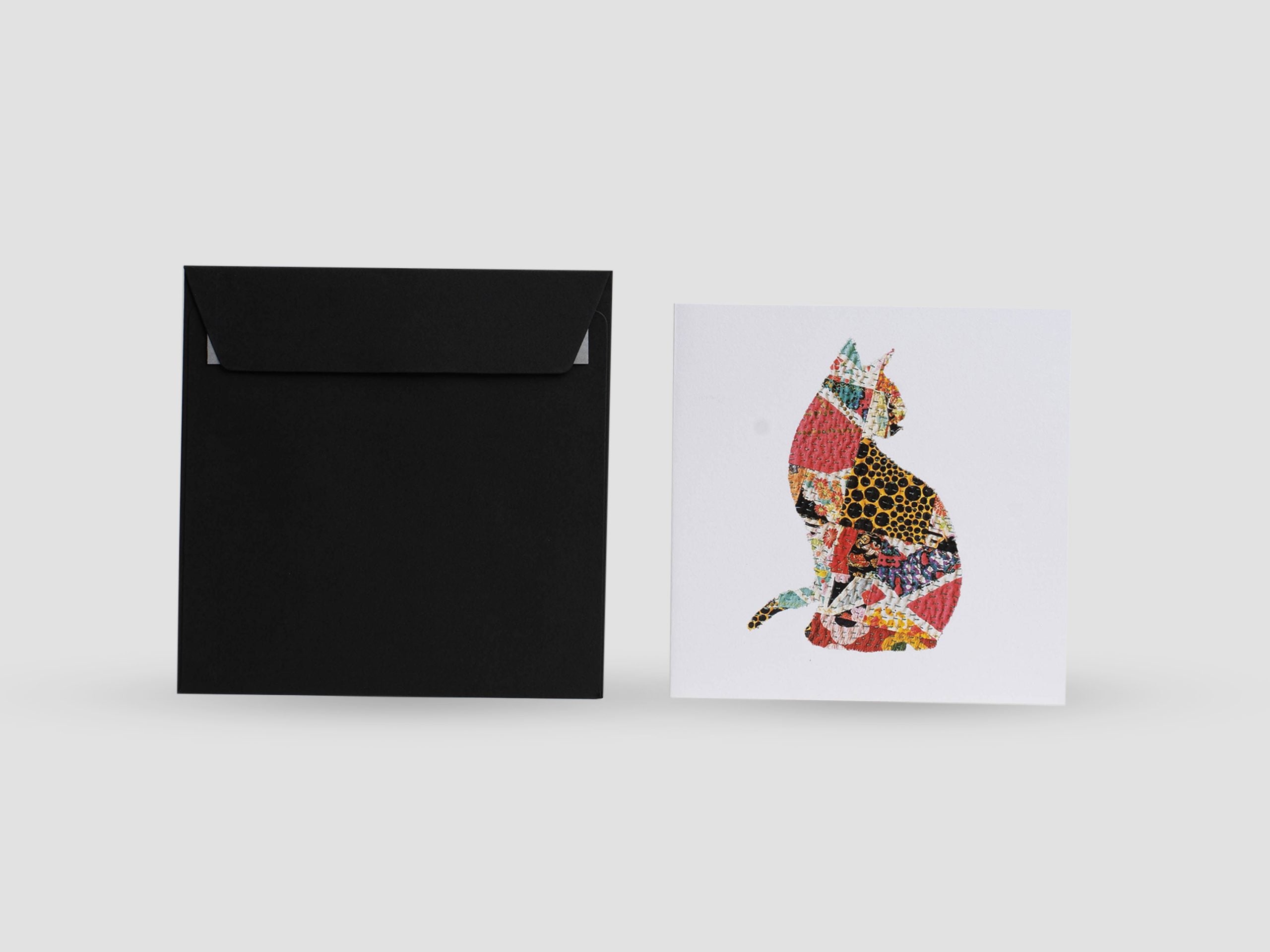 Patchwork Cat Greeting Card