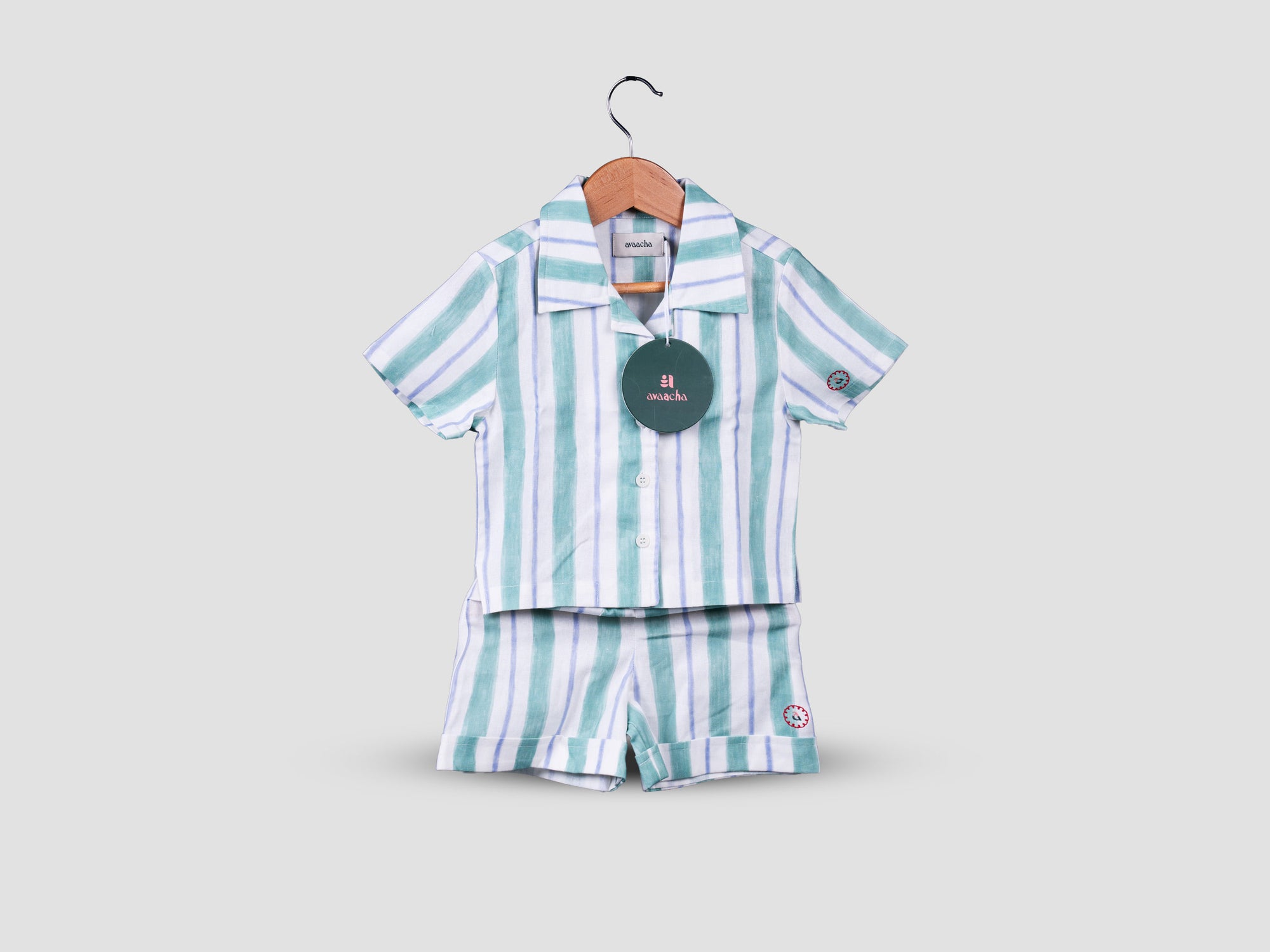 Stripe Green Linen Blend Co-ord Set