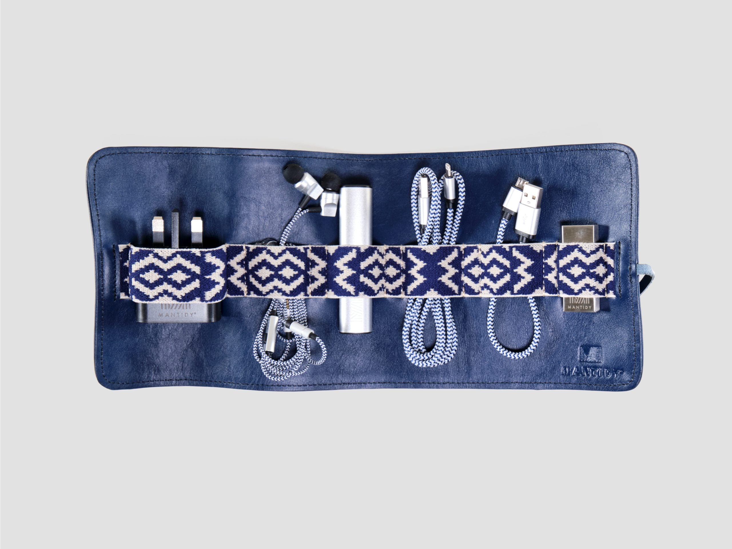 Herringbone Tech Roll - Navy Blue