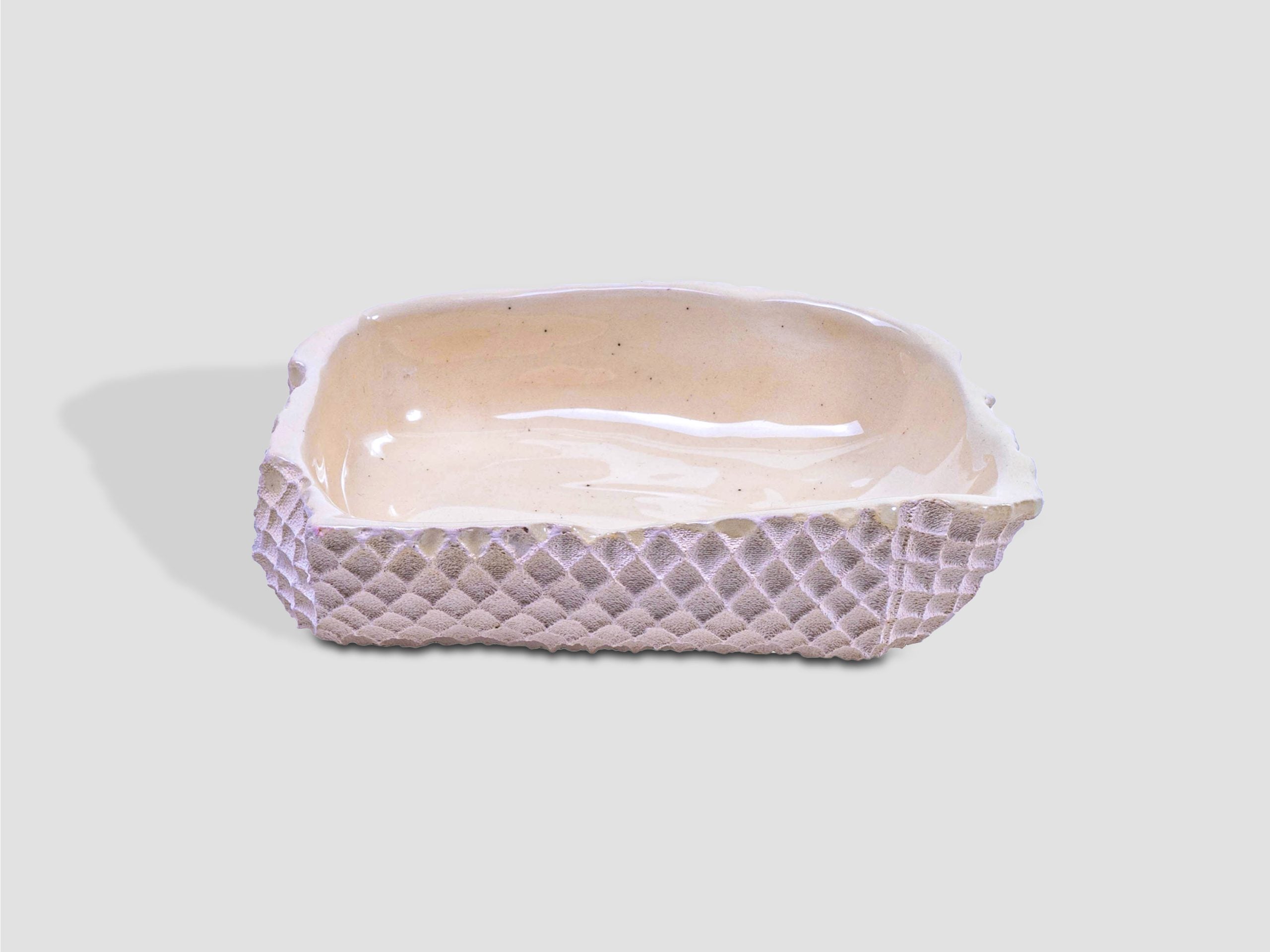 Medium Rectangular Bowl - White Cream