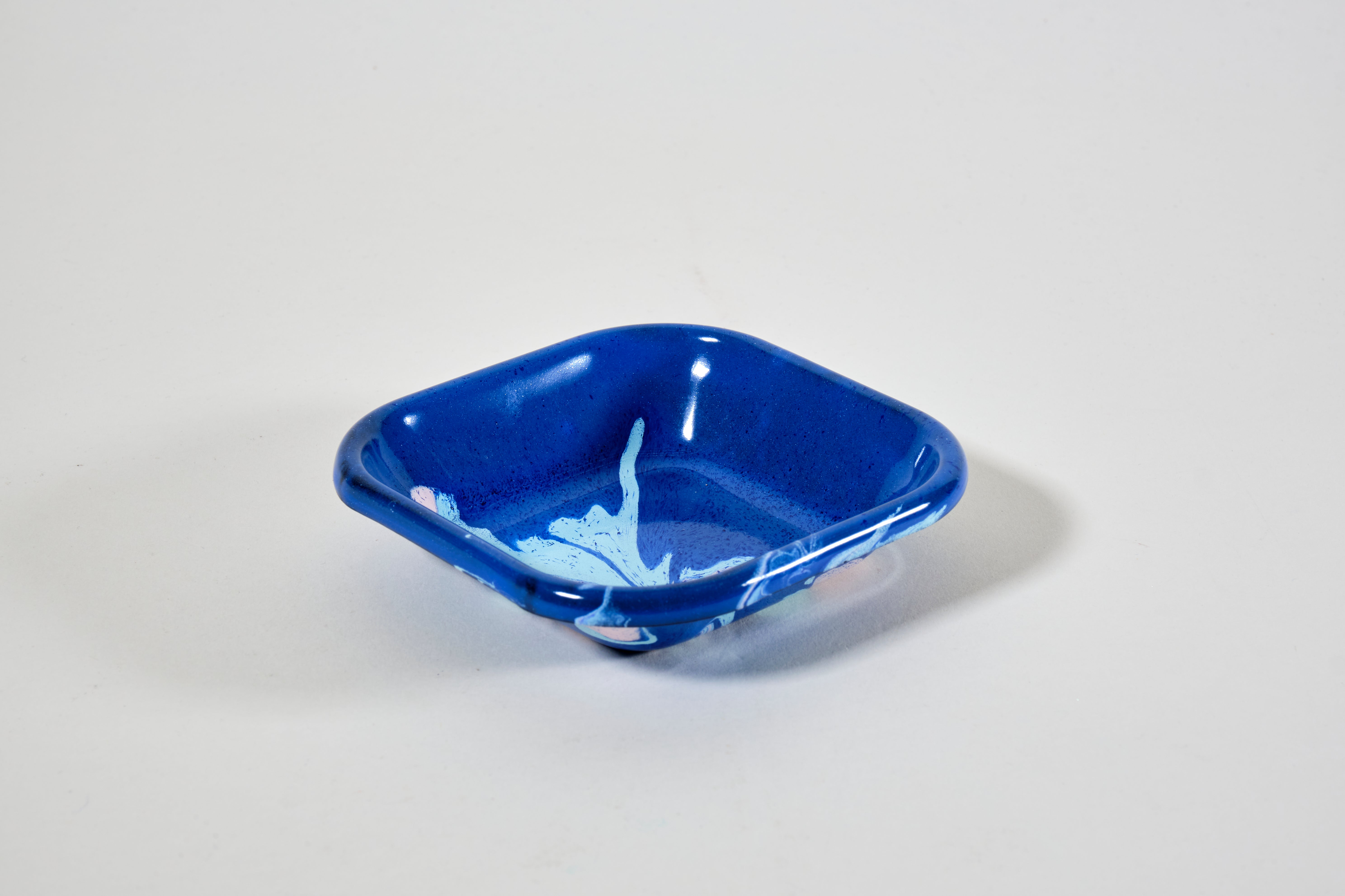 Marble Square Plate - Cobalt