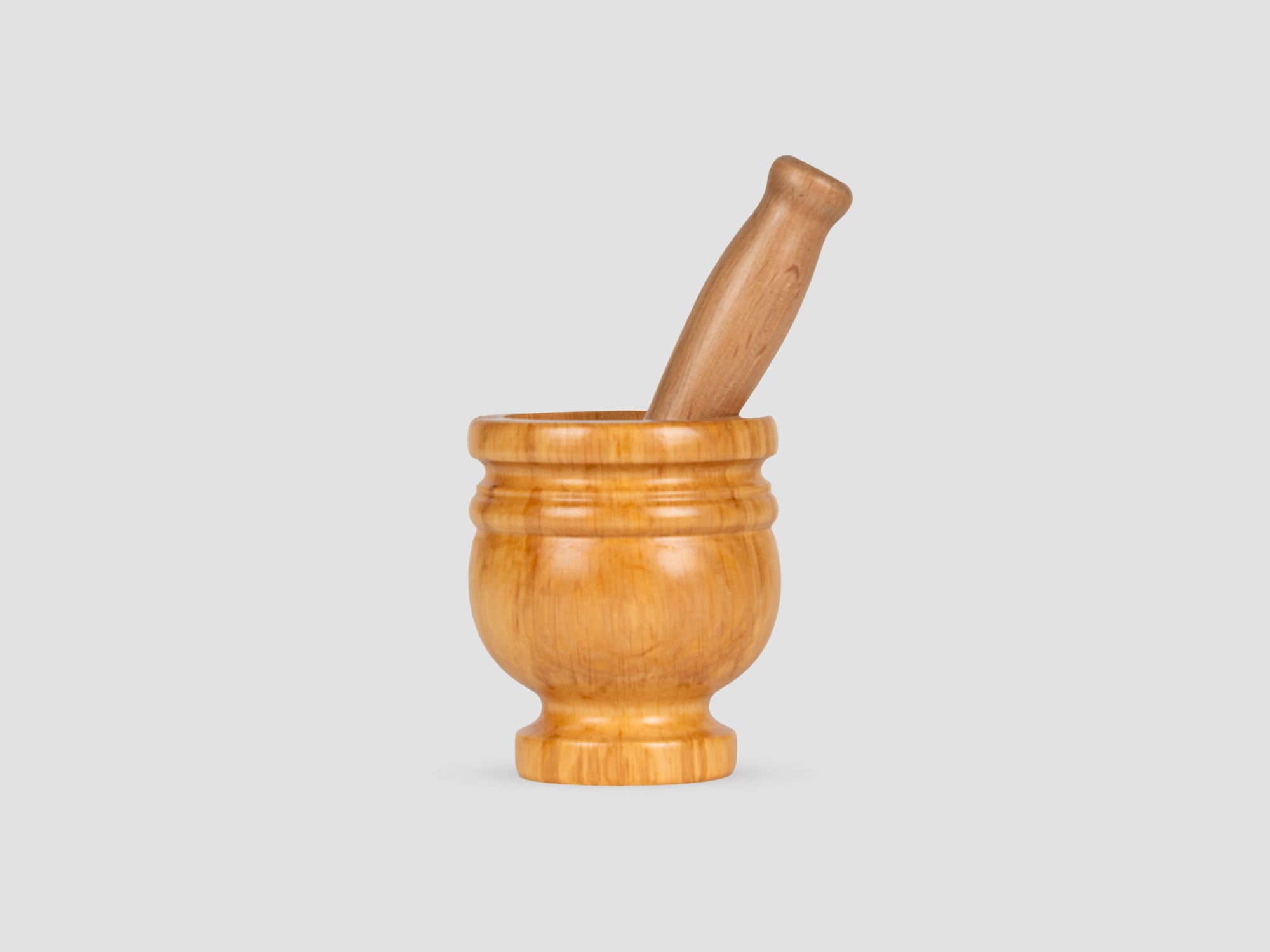 Wooden Morta With Pestle